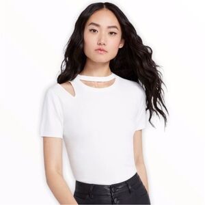 Alice + Olivia White Cream Cut Out Top Small